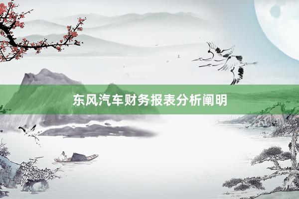 东风汽车财务报表分析阐明